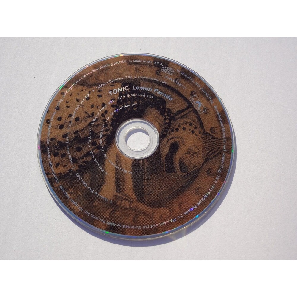 TONIC – Lemon Parade CD 1996 Rock A&M Records Alternative Pop